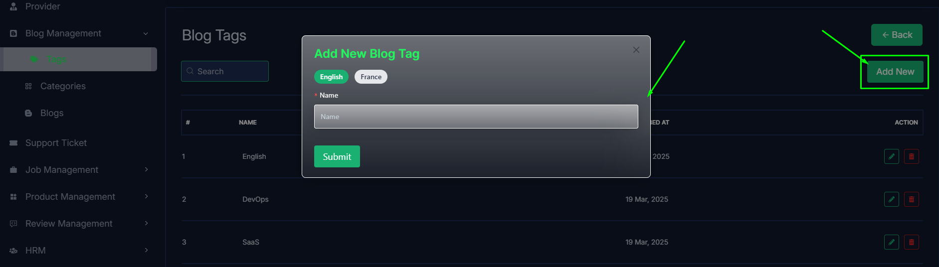 Add Tag
