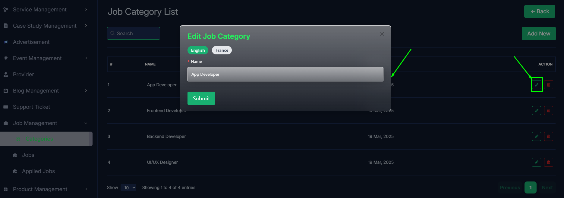 Edit Category