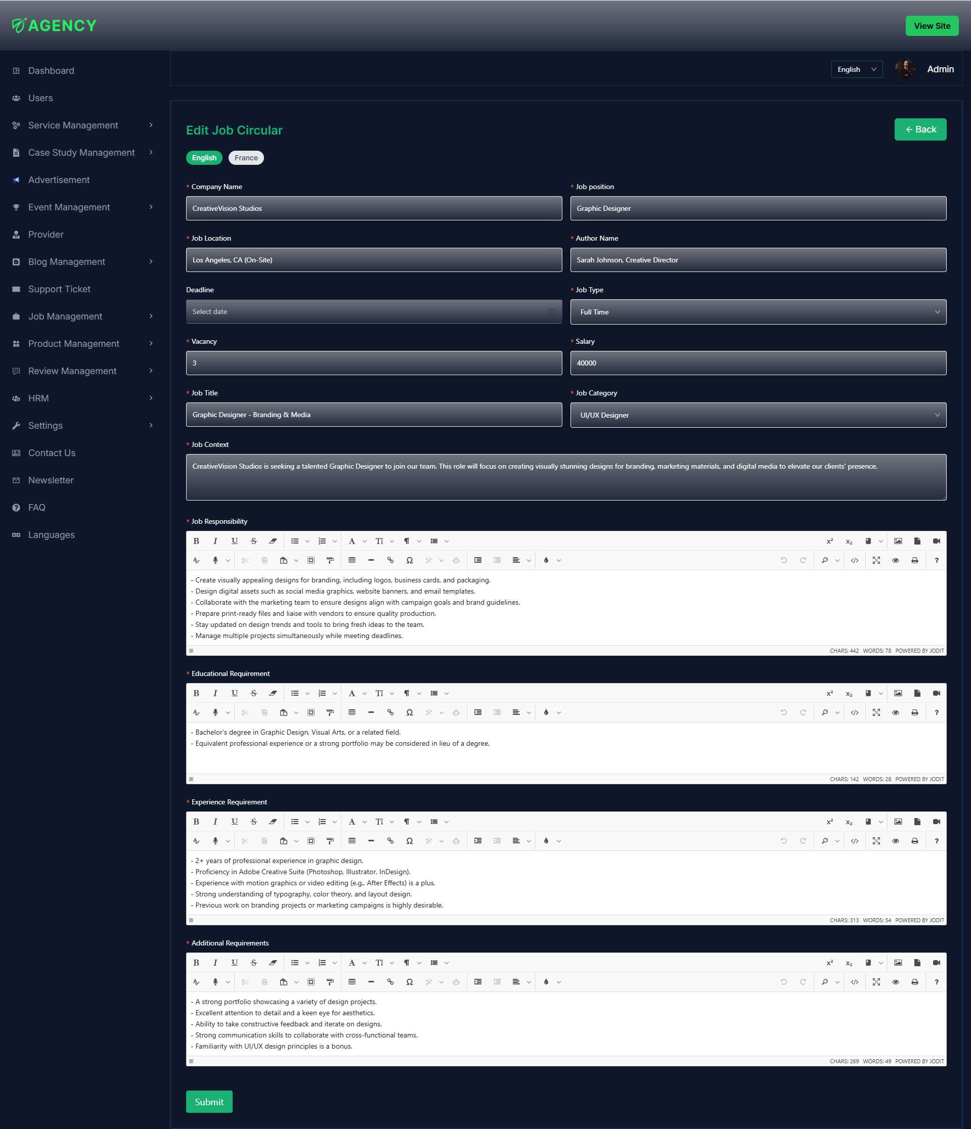 Edit Category