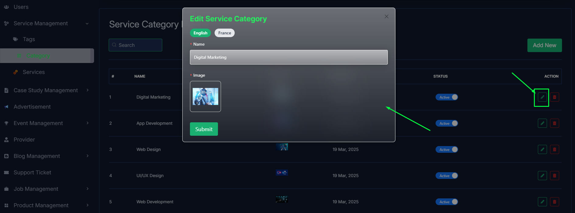 Edit Category