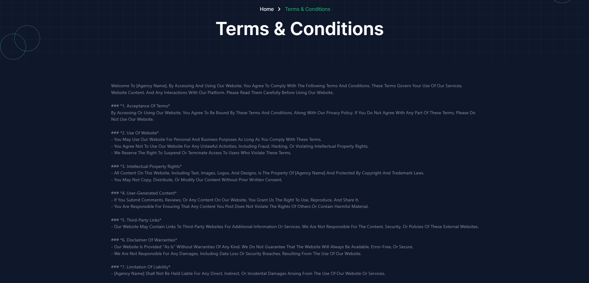 Terms &amp; Conditions